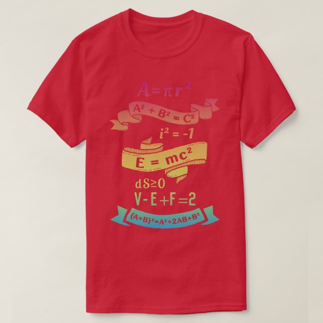 Farbenfrohe Mathematik T-Shirt (Design vorne)