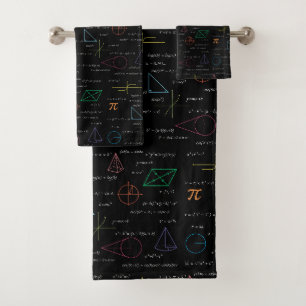 Farbenfrohe Mathematikgleichungen mathematische Fo Badhandtuch Set