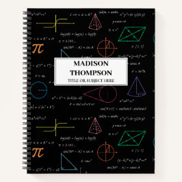 Farbenfrohe Mathematikgleichungen mathematische Fo Notizbuch