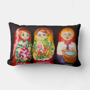 Farbenfrohe Matryoshka Dolls Lendenkissen