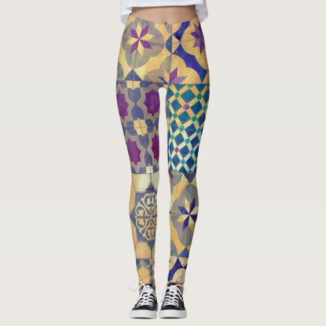 Farbenfrohe mediterrane und ägäische traditionelle leggings (Vorderseite)