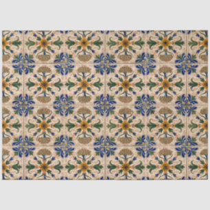 Farbenfrohe mediterrane Vintage Blumenmuster Seidenpapier