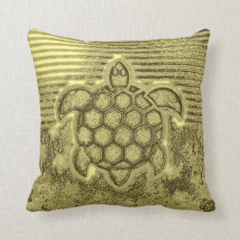 farbenfrohe Meeresschildkröte aus Marmor unter der Kissen
