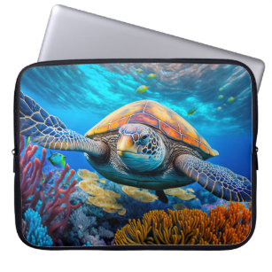 Farbenfrohe Meeresschildkröte Laptopschutzhülle