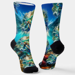 Farbenfrohe Meeresschildkrötensocken Socken