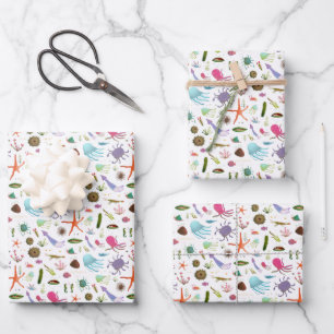Farbenfrohe Meereswelt Geschenkpapier Set
