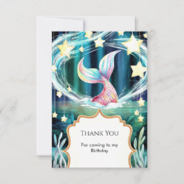 Farbenfrohe Meerjungfrau Geburtstag Dankeskarte