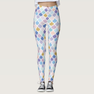 Farbenfrohe Meerjungfrau-Skala Leggings
