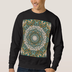 Farbenfrohe Mehndi Tile Nahtlose Tracerei Sweatshirt