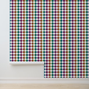 Farbenfrohe Mehrfarben-Diamant-Harlekin-Schachbret Tapete