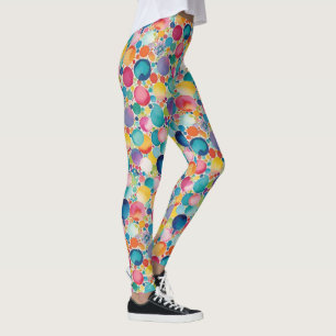 Farbenfrohe Mehrfarbenkreisläufe Watercolor-Muster Leggings