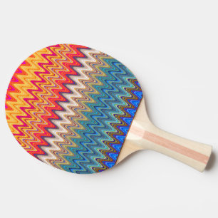 Farbenfrohe, mehrfarbige, exotische Wavy-Muster Tischtennis Schläger