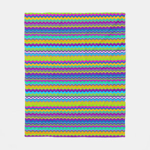 Farbenfrohe mehrfarbige Linde Zigzag Muster Fleecedecke