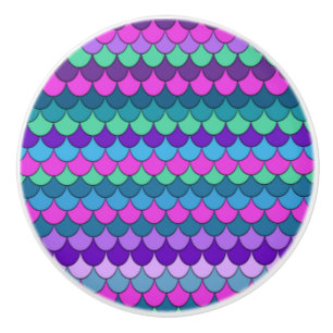 Farbenfrohe mehrfarbige Meerjungfrau Keramikknauf