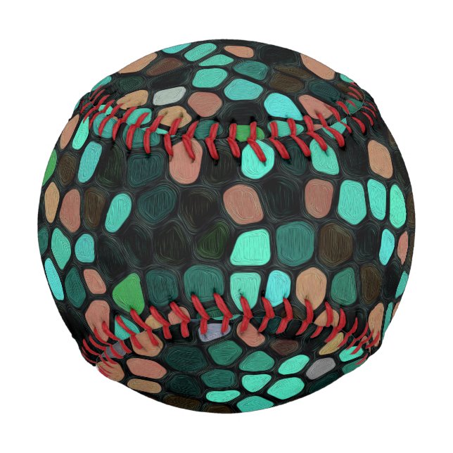 Farbenfrohe, mehrfarbige Mosaikmuster Baseball (Vorderseite)