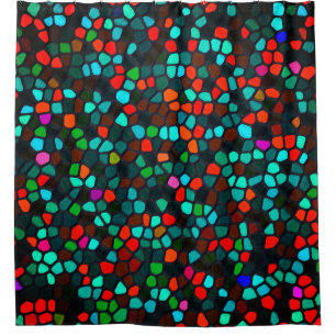 Farbenfrohe, mehrfarbige Mosaikmuster Duschvorhang