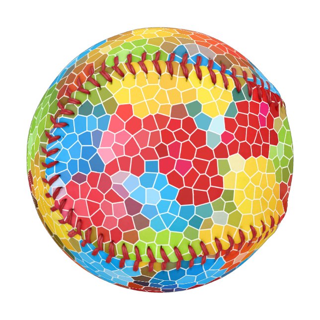Farbenfrohe, mehrfarbige Muster Baseball (Rückseite Rechts)