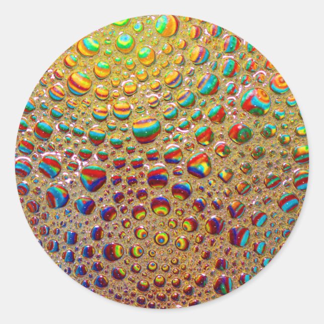 Farbenfrohe, mehrfarbige Seifenblasen Kunst, Kultu Runder Aufkleber (Vorderseite)