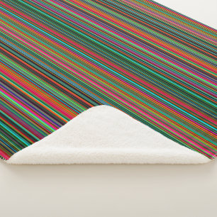 Farbenfrohe, mehrfarbige Streifen Sherpadecke