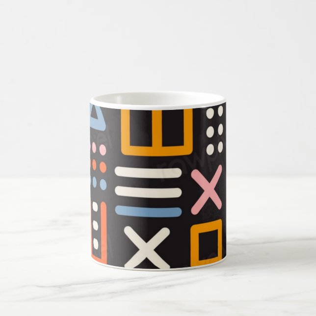 Farbenfrohe Memphis - nahtloses Muster IV Kaffeetasse (Mittel)