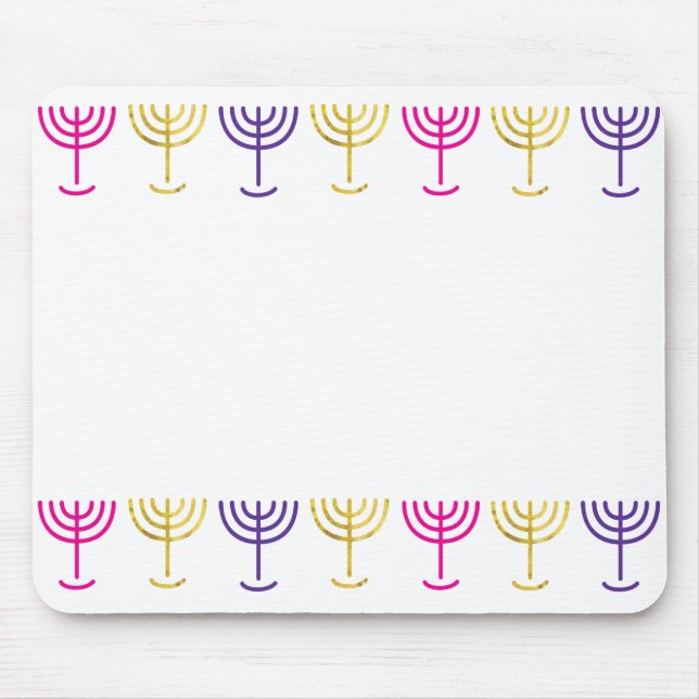 Farbenfrohe Menorah Mouse Pad Mousepad (Vorne)