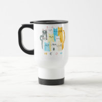 Farbenfrohe MEOW Cats Travel Mug - Fun Cat Design