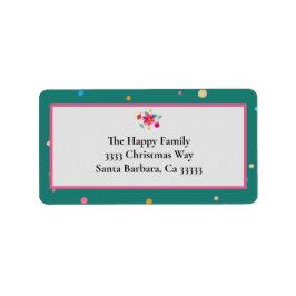 Farbenfrohe Merry Bright Green Pink Weihnachten Adressaufkleber