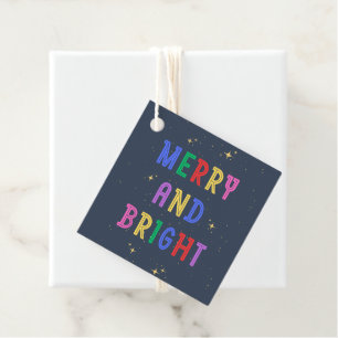Farbenfrohe Merry & Bright Navy Geschenkanhänger