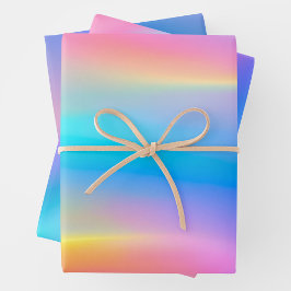 Farbenfrohe Metallfolienfolienfolienpapierblätter Geschenkpapier Set