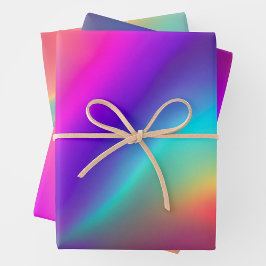 Farbenfrohe Metallfolienfolienfolienpapierblätter Geschenkpapier Set