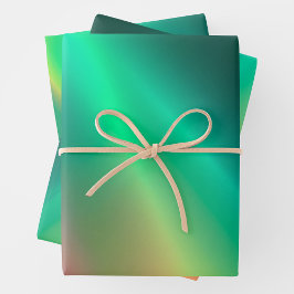 Farbenfrohe Metallfolienfolienfolienpapierblätter Geschenkpapier Set