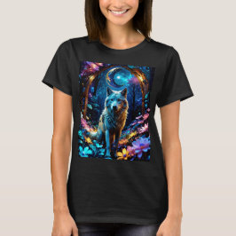 Farbenfrohe Metallic Colors Wolf T-Shirt