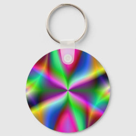Farbenfrohe Metallic-Fraktal Luster Schlüsselanhänger