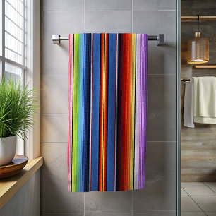 Farbenfrohe mexikanische Blanket Streifen Rainbow  Strandtuch