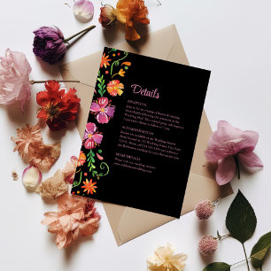 Farbenfrohe mexikanische Blumenfiesta - Details zu Einladung