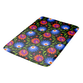 Farbenfrohe mexikanische Blumenmuster elegant kühl Badematte