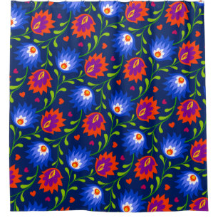 Farbenfrohe mexikanische Blumenmuster elegant kühl Duschvorhang