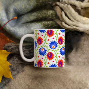 Farbenfrohe mexikanische Blumenmuster elegant kühl Kaffeetasse