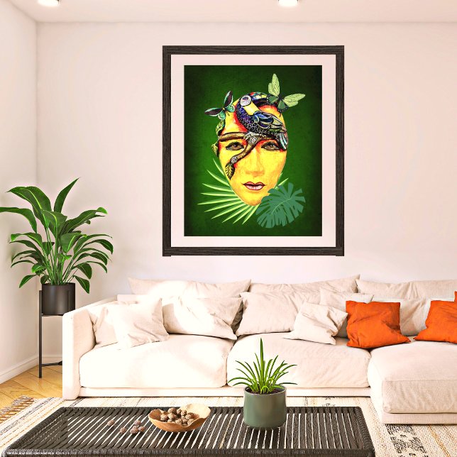 Farbenfrohe mexikanische Ethnic Mask W/Parrot auf  Poster (Von Creator hochgeladen)