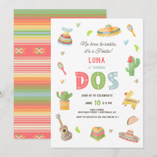 Farbenfrohe mexikanische Fiesta 2. Geburtstag Einladung