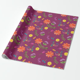 Farbenfrohe mexikanische Fiesta-Blume Geschenkpapier