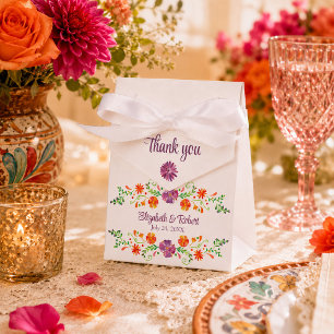 Farbenfrohe mexikanische Fiesta-Blumenhochzeit Geschenkschachtel
