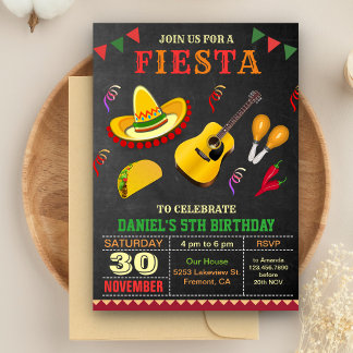 Farbenfrohe mexikanische Fiesta Geburtstagsparty E Einladung