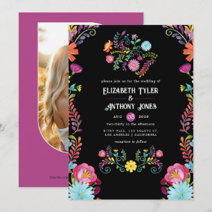 Farbenfrohe mexikanische Fiesta Wedding Einladung