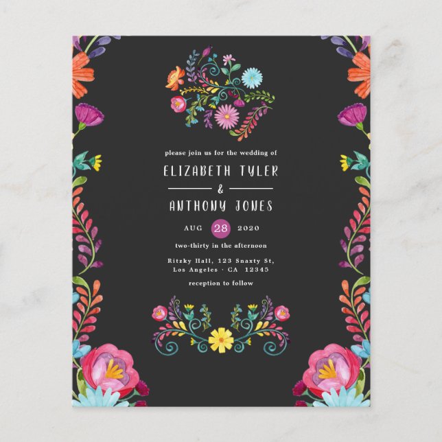 Farbenfrohe mexikanische Fiesta Wedding Flyer (Vorne)
