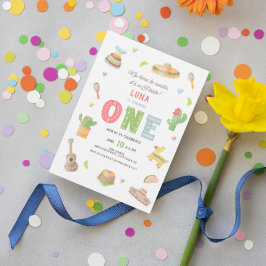 Farbenfrohe mexikanische Fiesta zum ersten Geburts Einladung