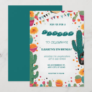 Farbenfrohe mexikanische Fiesta zum Geburtstag Einladung