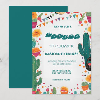 Farbenfrohe mexikanische Fiesta zum Geburtstag Einladung