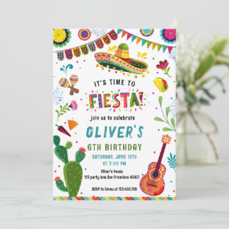 Farbenfrohe mexikanische Fiesta zum Geburtstag Einladung