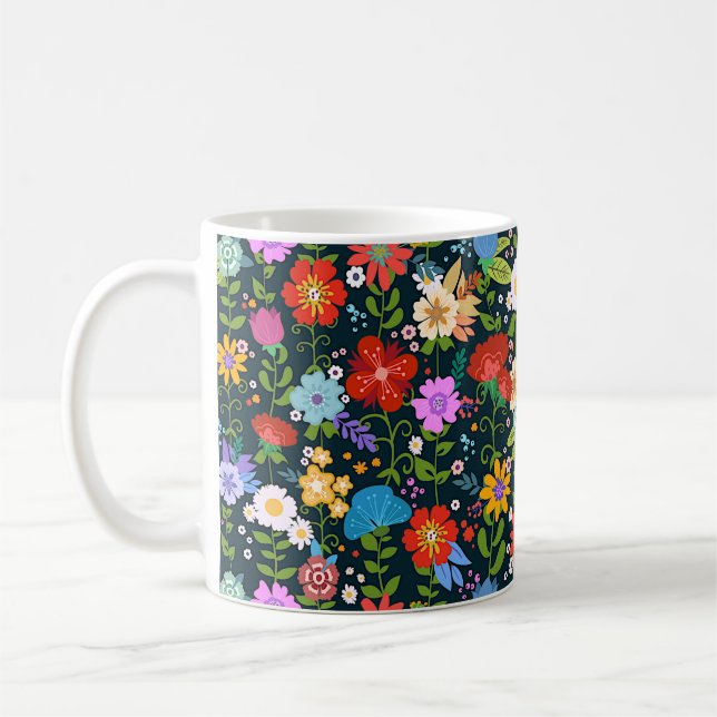 Farbenfrohe mexikanische Folklorekunst Kaffeetasse (Links)